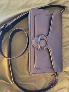 Coach Plum Leather Crossbody Bag with Signature Ring